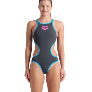 Costume Intero Donna Arena One Biglogo Asphalt-Turquoise