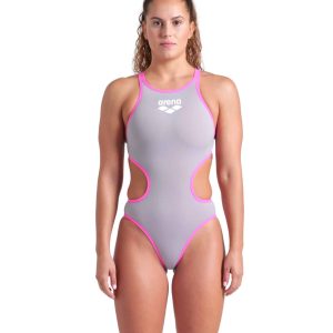 Costume Intero Donna Arena One Biglogo Sea Foam Fluo Pink