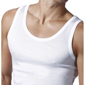 Canottiera spalla larga in filo di scozia