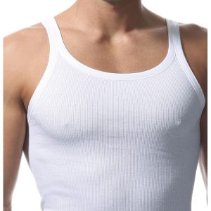 Canottiera spalla stretta in costina di cotone