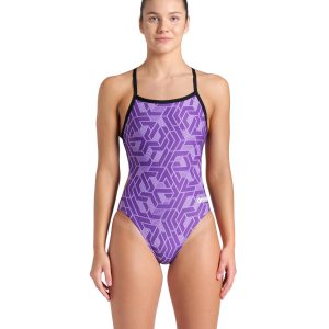 Costume donna ESCAPE CHALLENGE BACK ARENA Black Team Purple