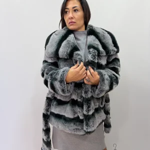 Giacca pelliccia sintetica donna elegante