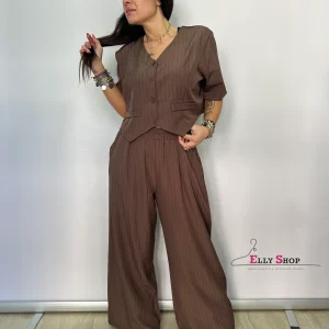 Completo donna gessato palazzo elegante curvy