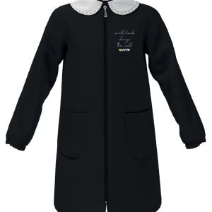 Grembiule bambina chiusura zip con scritta ricamata Siggi