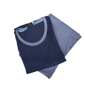 Pigiama uomo lungo girocollo in jersey blu notte Lovable