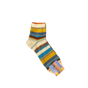 Calze cortissime donna cotone righe multicolor Gallo