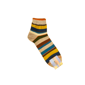 Calze corte uomo cotone righe multicolor Gallo