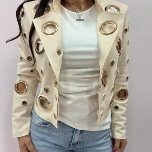 Giacca corta donna con applicazioni oro