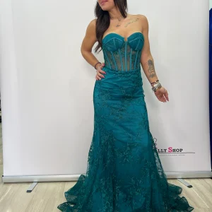 Abito lungo sirena con corsetto elegante