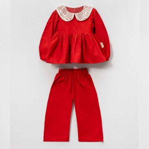 Completo bimba con colletto in pizzo