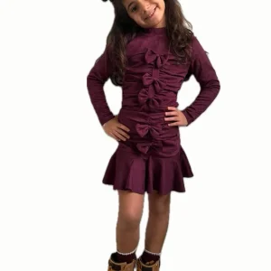 Vestito elegante bambina con fiocchi Velluto