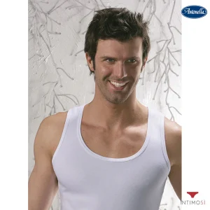 Canotta spalla larga in puro cotone felpato interlock Conf. 3 Pz | Antonella 420006