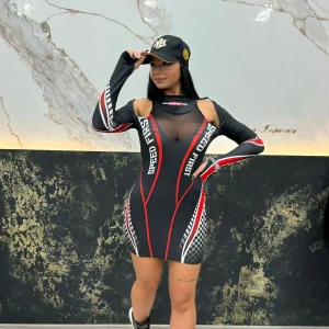 Vestito Ferrar black red