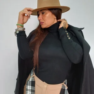 Cappello donna feltro cammello a tesa larga