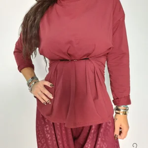 Blusa con arriccio in vita donna