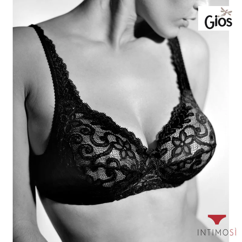 Reggiseno classico sfoderato in fine pizzo con spalline larghe | Gios 531