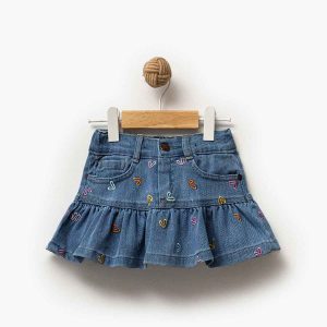 Gonna con stampa cuoricini