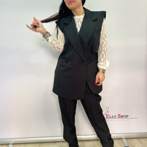 Completo donna curvy elegante con gilet