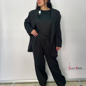 Tailleur curvy donna blazer e pantalone elegante