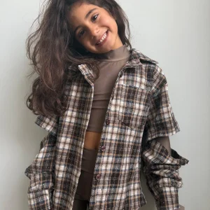 Camicia a quadri bambina maniche apribili