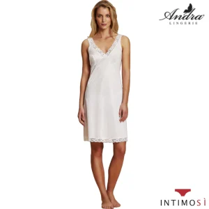 Sottoveste coppe incrociate con pizzo su seno e dècolleté | Andra 86