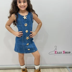 Vestito smanicato bambina con zip