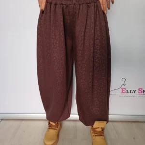 Pantalone ampio donna fantasia tono su tono