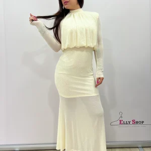 Abito lungo elegante glitter donna cerimonia