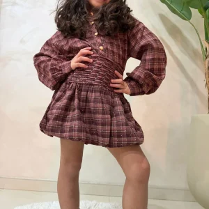 Vestito bambina a quadri autunno inverno