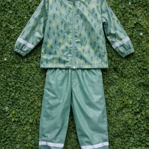 Completo impermeabile Fulmine Verde + sacca coordinata
