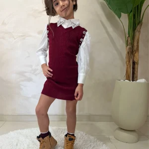 Completo elegante bambina abito e camicia