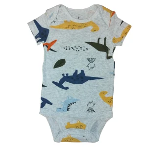 Body Neonato Manica Corta Grigio con Dinosauri- Ultime taglie
