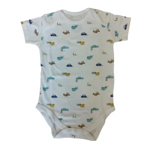 Body Neonato Fantasia Motori con Incroci sulle Spalle - 100% Cotone