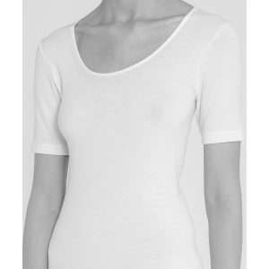 Maglietta longlife mezza manica in lana e seta