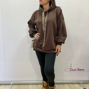 Completo felpa oversize con leggings donna