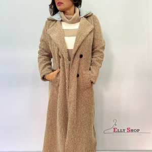 Cappotto lungo donna con cappuccio interno removibile