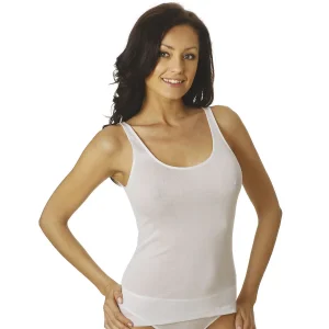 Canottiera spalla larga liscia in puro cotone Conf. 3 pz | Vajolet 5044