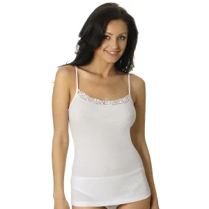 Canotta spalla stretta puro cotone con balza Conf. 3 Pz | Vajolet 5551