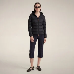 Piumino animal free con cappuccio donna Daisy Nero