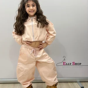 Completo sportivo bambina cipria crop