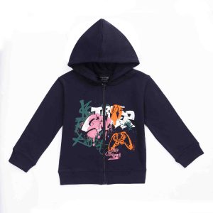 Felpa bambino blu navy con stampa Graffiti - Comoda e trendy 2-10 anni