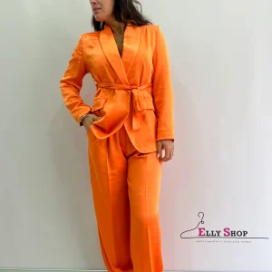 Completo Kimono Elegante Donna, Velluto Crema, con Opzioni Arancio e Blu Elettrico