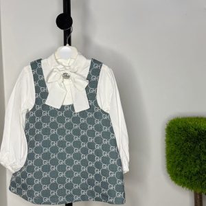 Vestito bimba con camicia e cerchietto