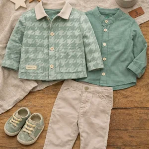 Completo neonato 4 pezzi con scarpette