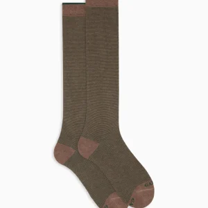 Calze lunghe uomo cotone righine bicolore Gallo