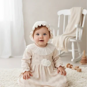 ✨ Abito in Maglia con cappellino per Neonata ✨