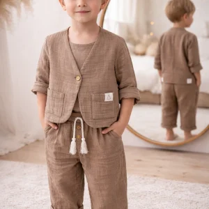 Completo bambino in mussola di cotone