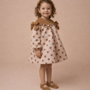 Abito bambina a pois + cerchietto