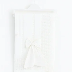 Copertina Neonato in Piquet con Fiocco in Raso