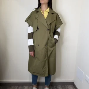 TRENCH OVER SMANICATO VERDE MILITARE SUSYMIX